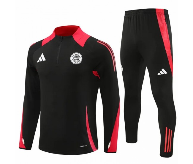 Bayern Munich Mens Black Training Technical Football Tracksuit 2024-25