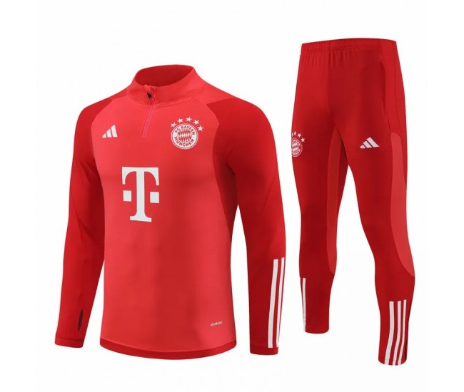 Bayern Munich Mens Red Training Technical Football Tracksuit 2024-25