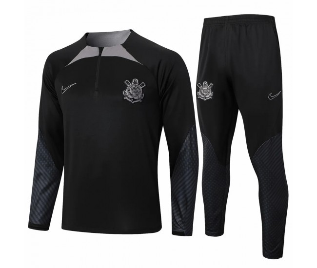 Corinthians Mens Black Training Technical Football Tracksuit 2024-25