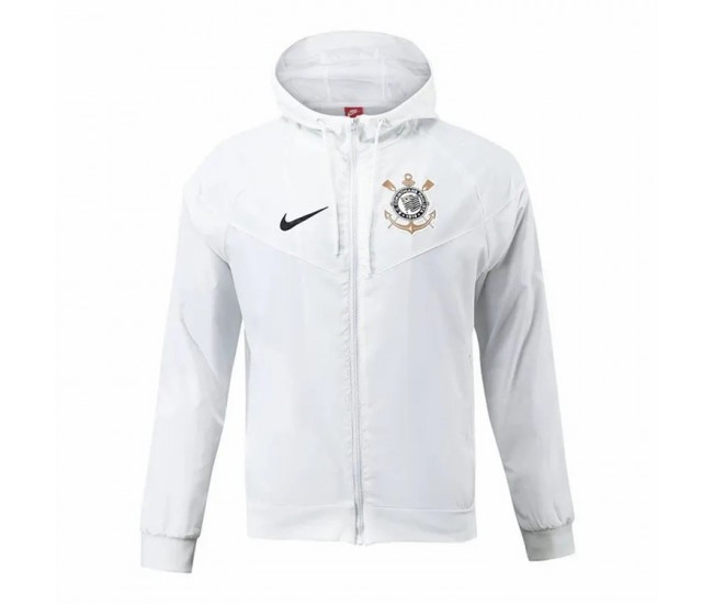 Corinthians Mens White Hooded Windrunner Jacket 24-25
