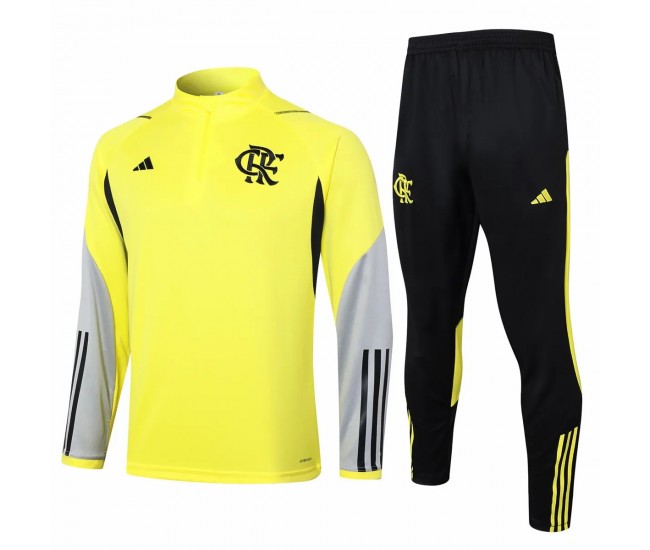 CR Flamengo Mens Yellow Training Technical Football Tracksuit 2024-25