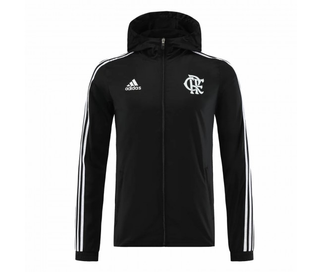 Flamengo Mens Windrunner Full Zip Hooded Jacket Black 23-24