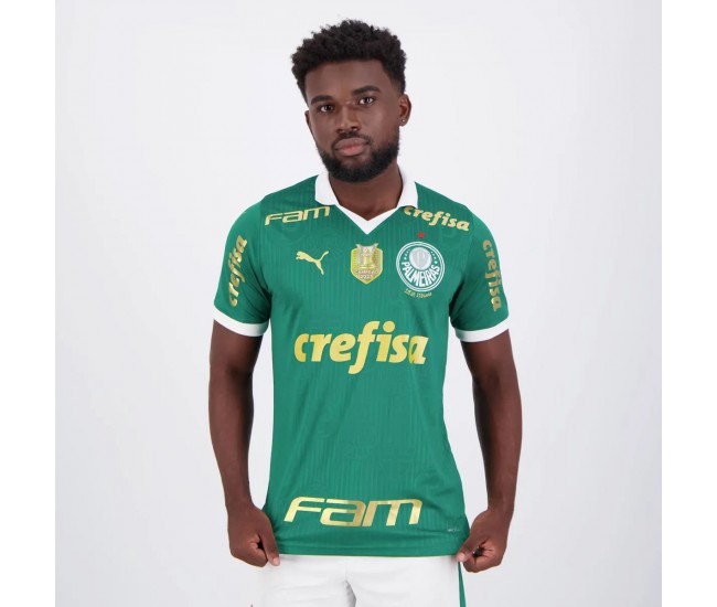 Palmeiras Mens Brazilian Champion Patch Home Jersey 2024-25