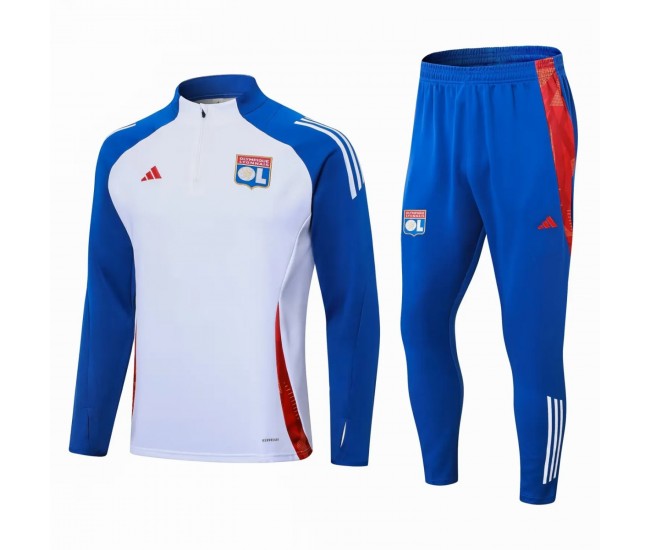 Olympique Lyonnais Mens White Training Technical Football Tracksuit 2024-25