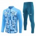 Olympique Marseille Mens Blue Training Technical Football Tracksuit 2024-25