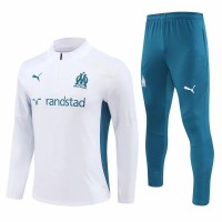 Olympique Marseille Mens White Training Technical Football Tracksuit 2024-25