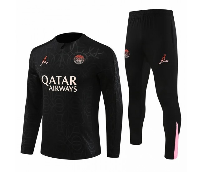 PSG Jordan Mens Black Training Technical Football Tracksuit 2024-25