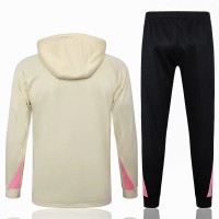 PSG Jordan Mens Beige Training Hooded Technical Football Tracksuit 2024-25