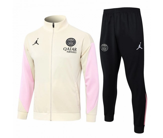 PSG Jordan Mens Beige Training Presentation Football Tracksuit 2024-25