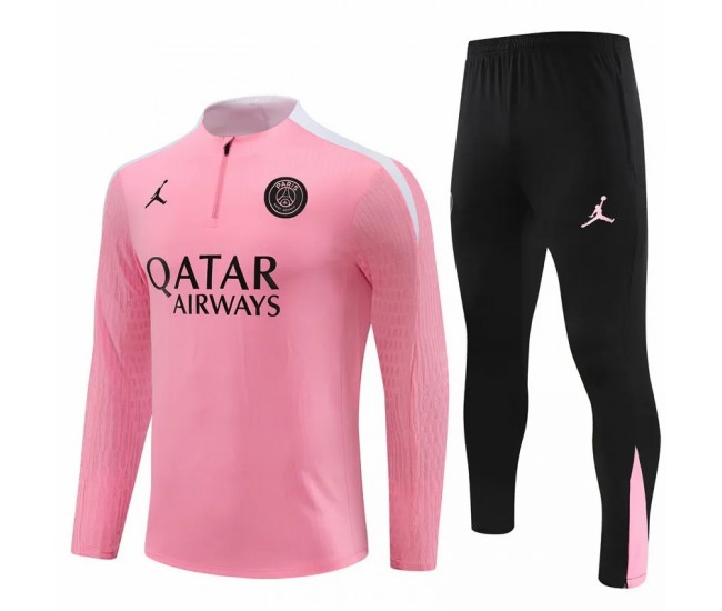 PSG Jordan Mens Pink Training Technical Football Tracksuit 2024-25