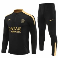 PSG Mens Black Training Technical Football Tracksuit 2024-25