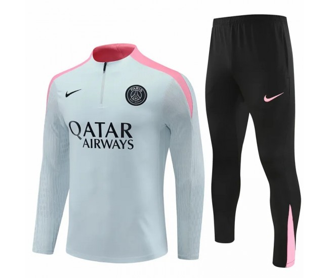 PSG Mens Grey Training Technical Football Tracksuit 2024-25