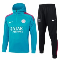 PSG Mens Blue Training Hooded Technical Football Tracksuit 2024-25