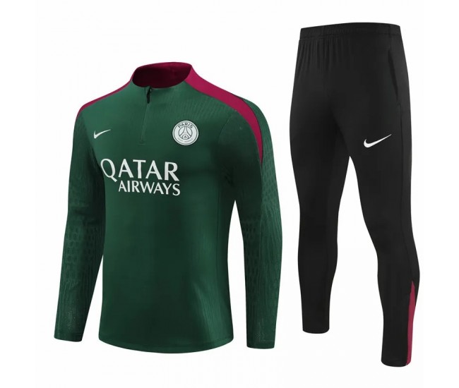 PSG Mens Green Training Technical Football Tracksuit 2024-25