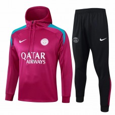 PSG Mens Maroon Training Hooded Technical Football Tracksuit 2024-25