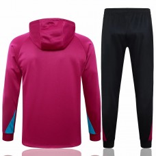 PSG Mens Maroon Training Hooded Technical Football Tracksuit 2024-25