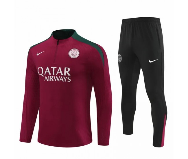 PSG Mens Red Training Technical Football Tracksuit 2024-25