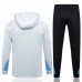 PSG Mens White Training Hooded Technical Football Tracksuit 2024-25