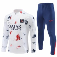 PSG Mens White Training Technical Football Tracksuit 2024-25