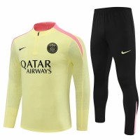 PSG Mens Yellow Training Technical Football Tracksuit 2024-25