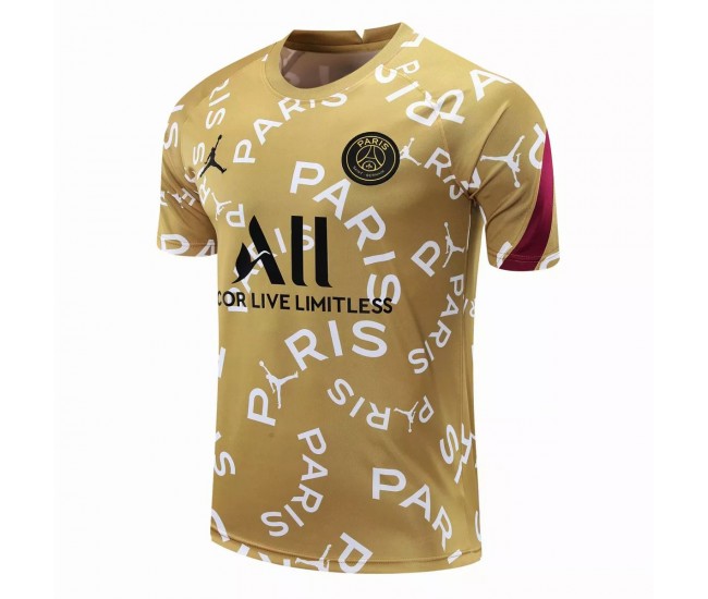 PSG X Jordan Training Jersey Gold 2020 2021