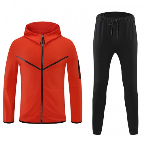Women's Solid Color Training Hooded Presentation Football Tracksuit