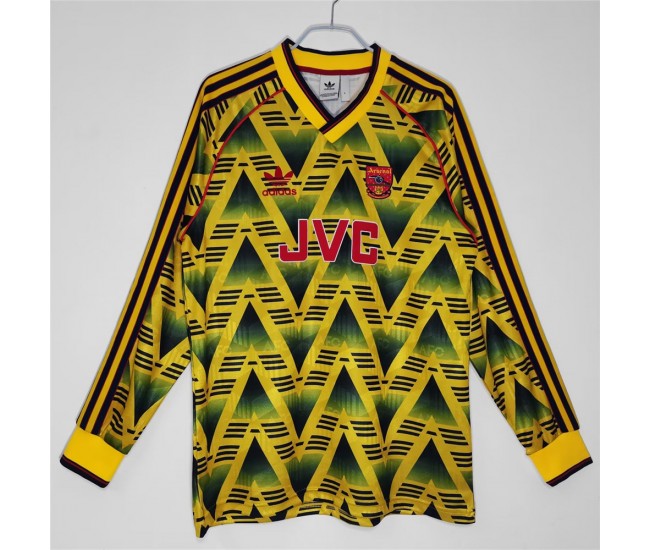 Arsenal FC Long Sleeve Away Retro Jersey 1990-1992