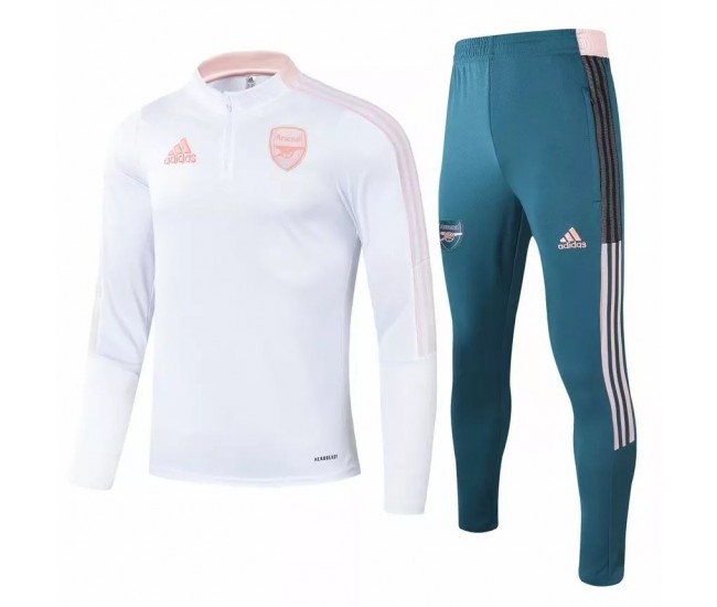 Arsenal White Training Technical Soccer Tracksuit 2021