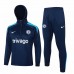 Chelsea Mens Navy Training Hooded Technical Football Tracksuit 24-25