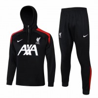 Liverpool FC Mens Black Training Hooded Technical Football Tracksuit 24-25
