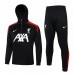 Liverpool FC Mens Black Training Hooded Technical Football Tracksuit 24-25