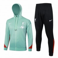 Liverpool FC Mens Green Training Hooded Presentation Football Tracksuit 24-25