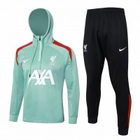 Liverpool FC Mens Green Training Hooded Technical Football Tracksuit 24-25
