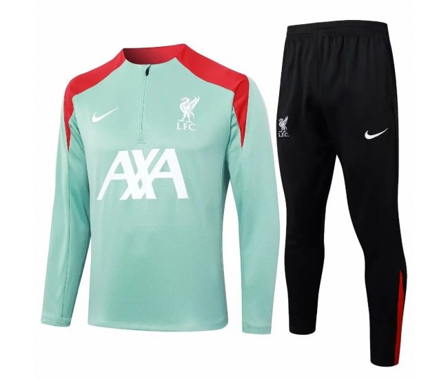Liverpool FC Mens Green Training Technical Football Tracksuit 24-25