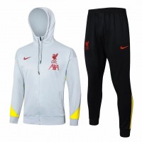 Liverpool FC Mens White Training Hooded Presentation Football Tracksuit 24-25