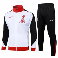 Liverpool FC Mens White Training Presentation Football Tracksuit 24-25