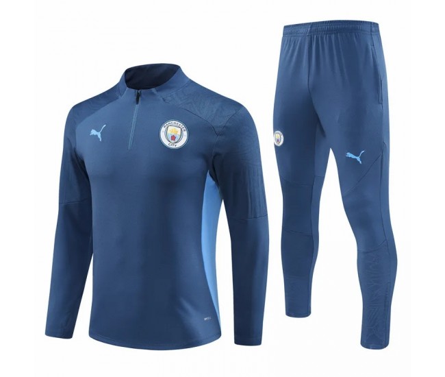 Manchester City FC Mens Navy Training Technical Football Tracksuit 24-25
