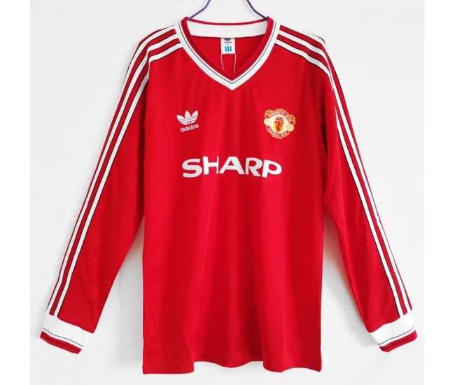 Manchester United FC Long Sleeve Home Retro Jersey 1986-1988