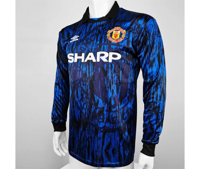 Manchester United FC Long Sleeve Away Retro Jersey 1992-1993