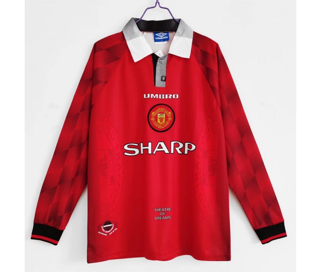 Manchester United FC Long Sleeve Home Retro Jersey 1996-1997