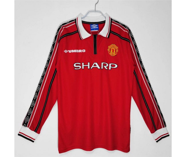 Manchester United FC Long Sleeve Home Retro Jersey 1998-1999 