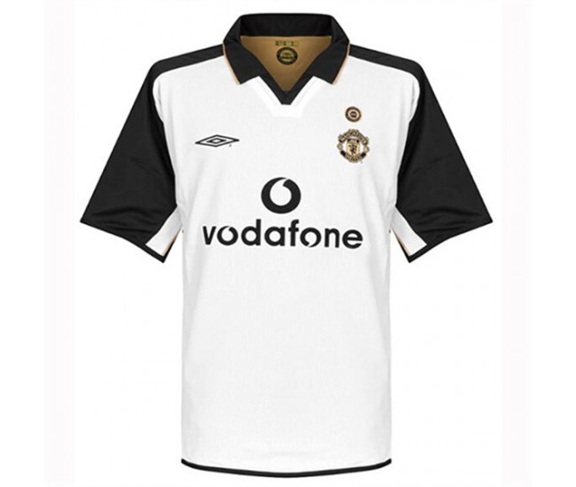 Manchester United FC Centenary White Retro Jersey 2001-2002