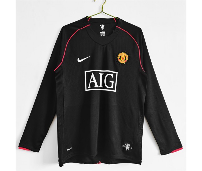 Manchester United FC Long Sleeve Away Retro Jersey 2007-2008