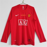 Manchester United FC Euro Long Sleeve Home Retro Jersey 2007-2008