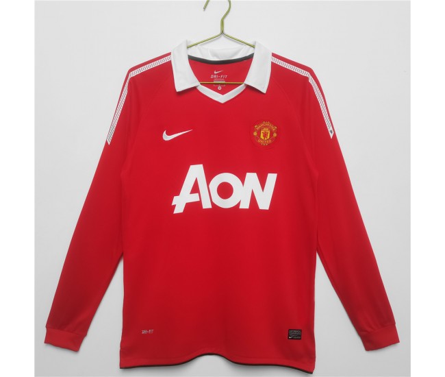 Manchester United FC Long Sleeve Home Retro Jersey 2010-2011