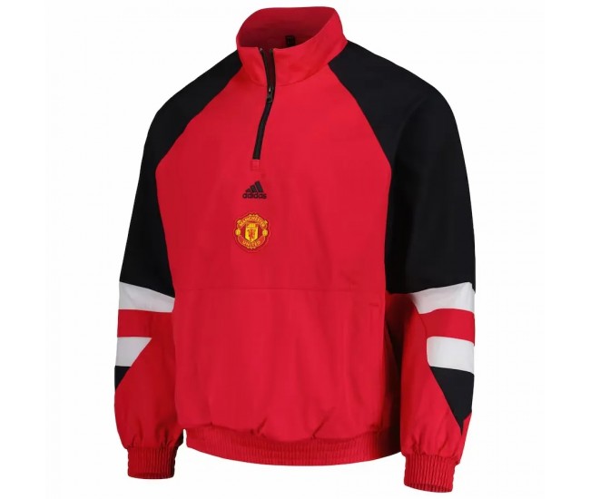 Manchester United Mens Icon Raglan Quarter Zip Top 23-24