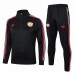 Manchester United FC Mens Black Training Presentation Football Tracksuit 24-25