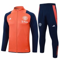 Manchester United FC Mens Orange Training Presentation Football Tracksuit 24-25