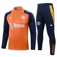 Manchester United FC Mens Orange Training Technical Football Tracksuit 24-25