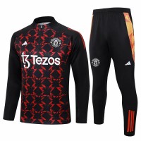 Manchester United FC Mens Black Training Technical Football Tracksuit 24-25